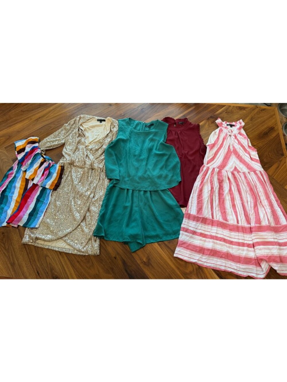 Gibsonlook Women's Clothing Lot of 5 items colorful romper, dress, tops all XS
